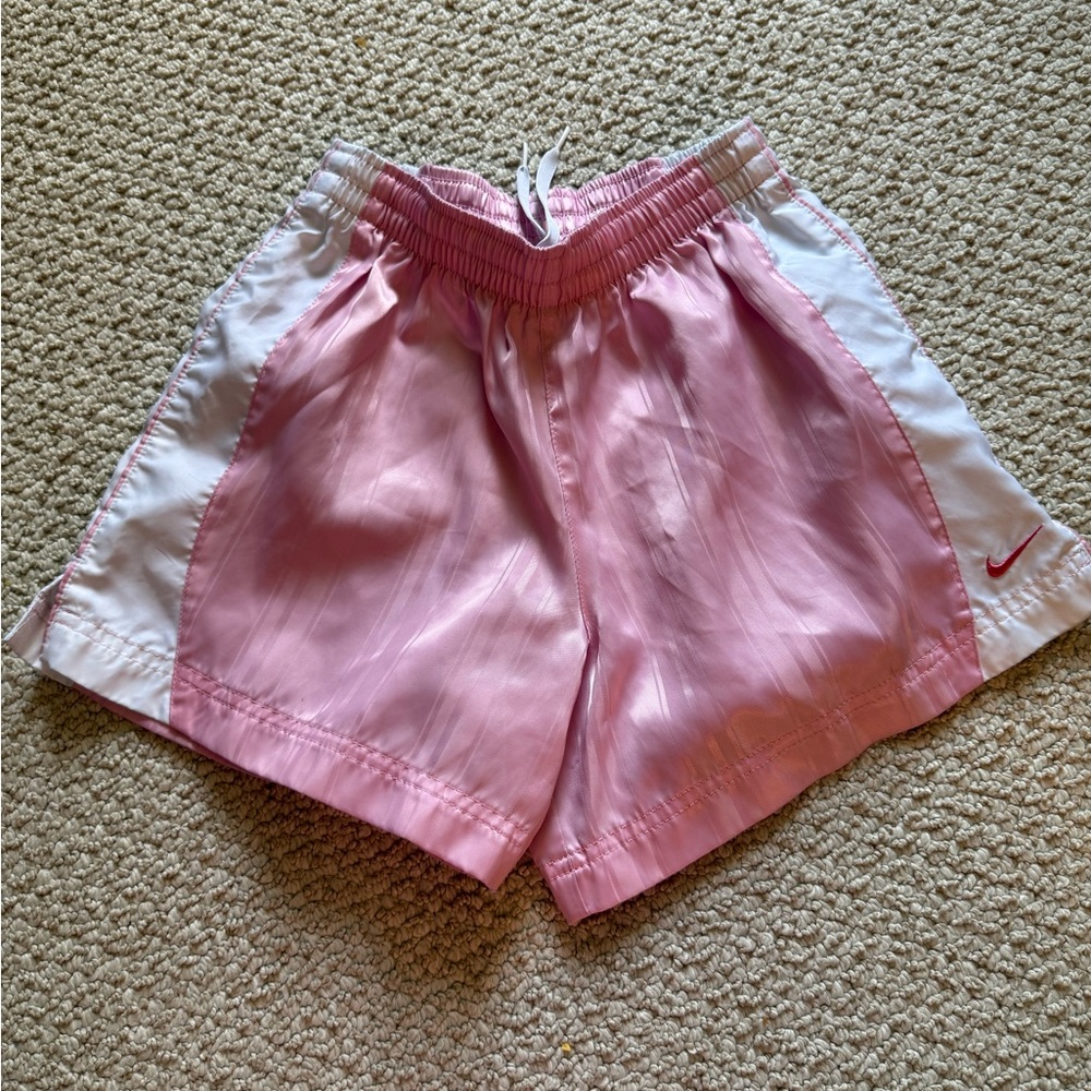 Nike Girls Athletic Shorts in Pink and White